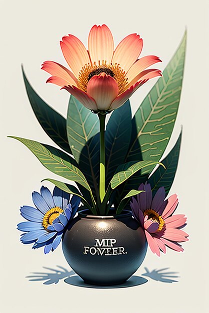 Flowers text advertising poster propaganda cover design banner wallpaper background illustration