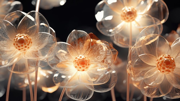 Flowers that are made by glass