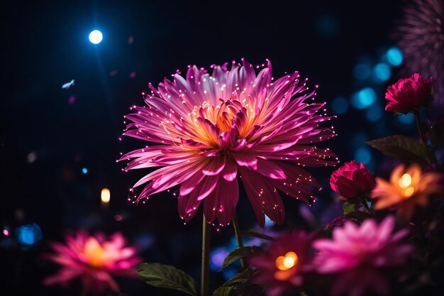 flowers that glow slightly at the tip of the flower