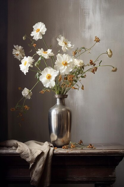 flowers in a vase by painting artist