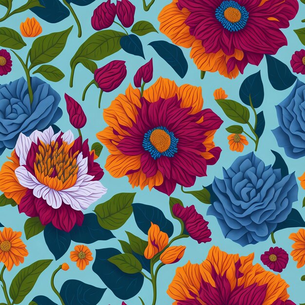 Photo flowers vector pattern desing