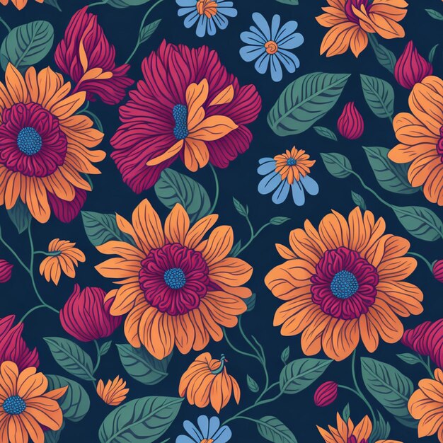 Photo flowers vector pattern desing