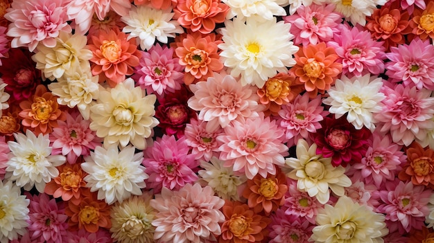 Flowers wall background with amazing decoration
