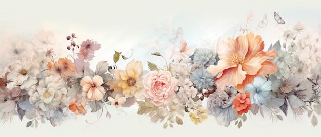 Flowers wallpaper floral art design background