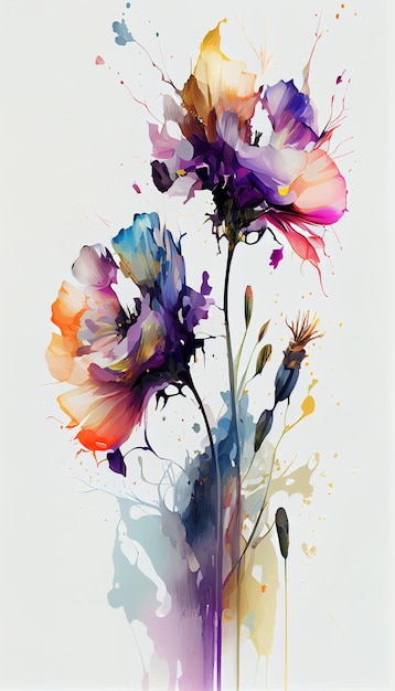 Flowers watercolor illustration