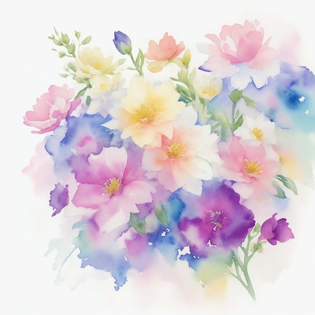 Flowers watercolor illustration