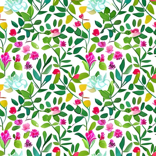 Flowers watercolor pattern background
