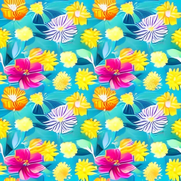 Flowers watercolor pattern background