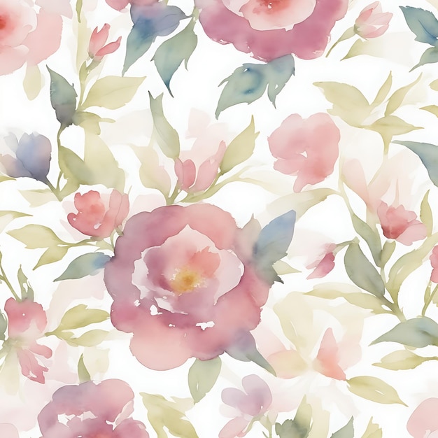 Flowers watercolor patterns design