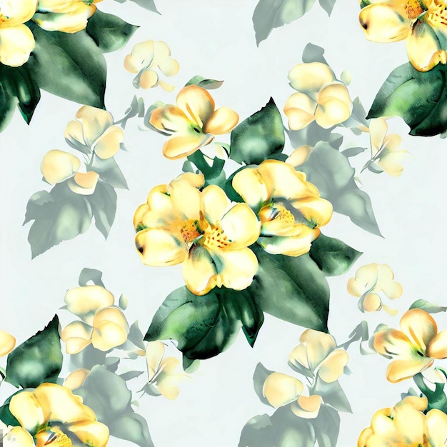Flowers' watercolor seamless pattern