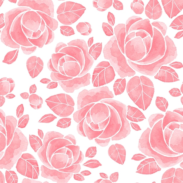 flowers watercolor seamless patterns design