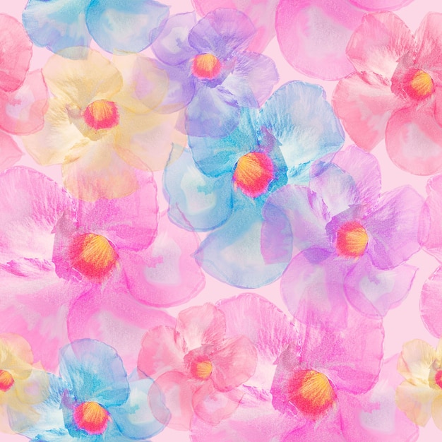 Flowers watercolor seamless patterns design