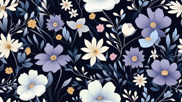 꽃 수채화 원활한 패턴