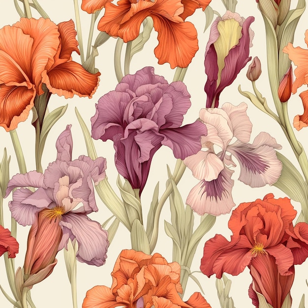 A flowers watercolor seamless patterns