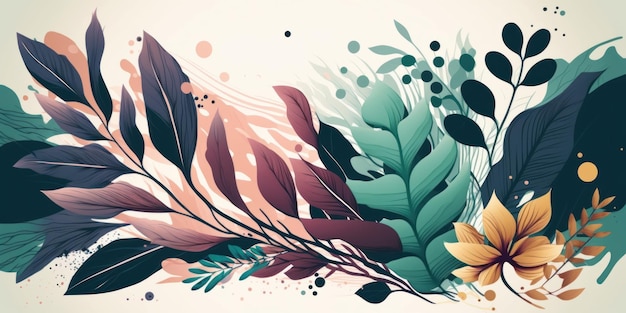 Цветы в стиле акварели Красивая иллюстрация картинка Generative AI