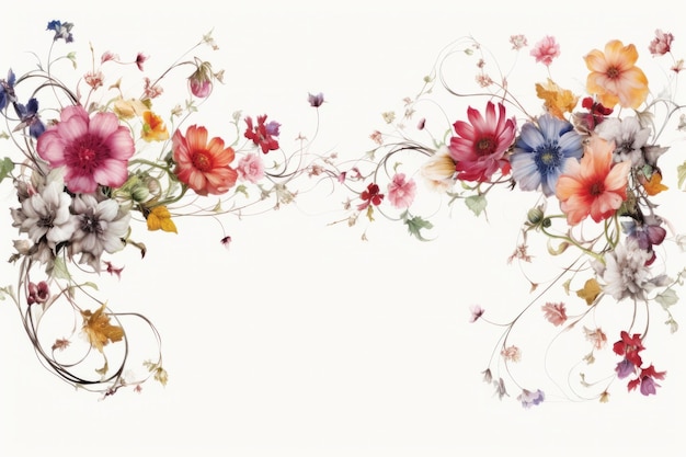 flowers on a white background with space for text