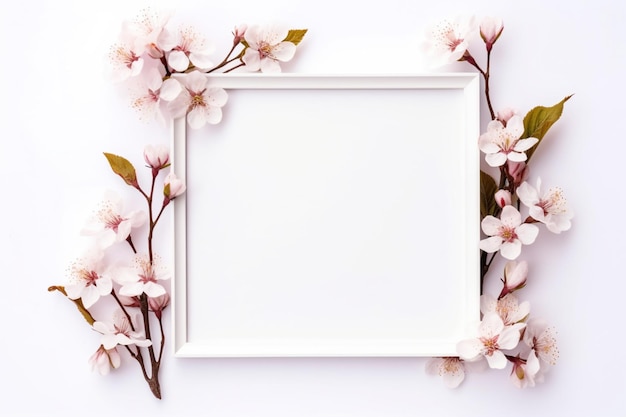 Photo flowers on white with copy space