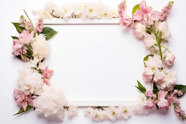 flowers on white with copy space