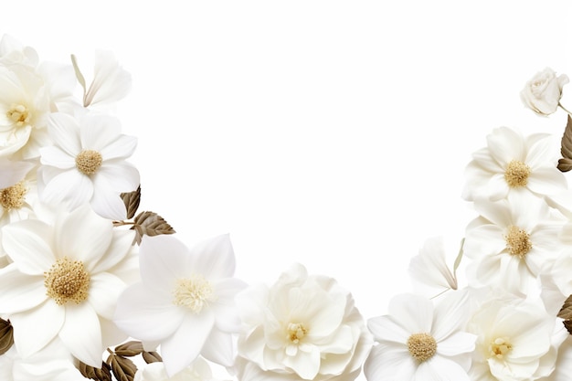 flowers on white with copy space