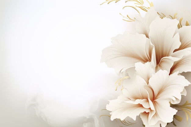 flowers on white with copy space