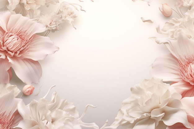 flowers on white with copy space