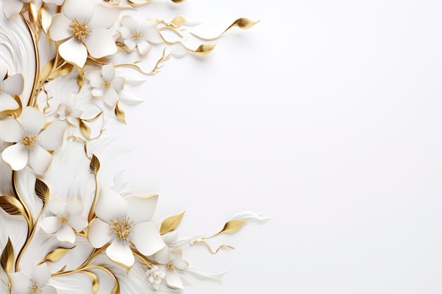 flowers on white with copy space