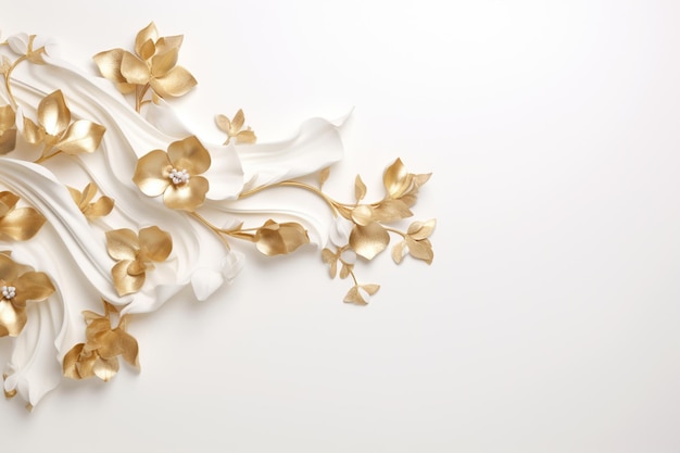 flowers on white with copy space