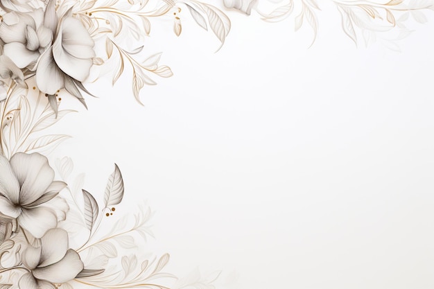 flowers on white with copy space