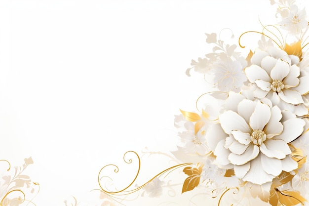 flowers on white with copy space