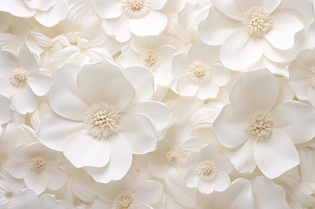 Photo flowers in white