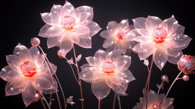 Flowers with a black background