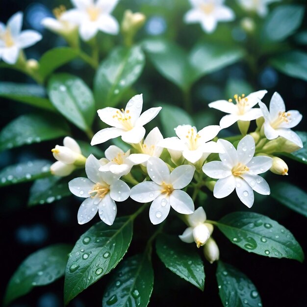 写真 庭の露の花