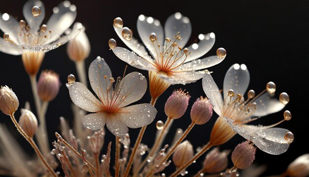 flowers with few drops