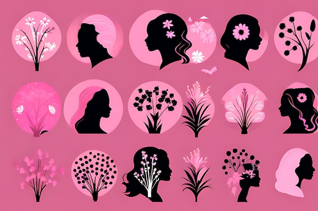 Flowers and women illustration for women day