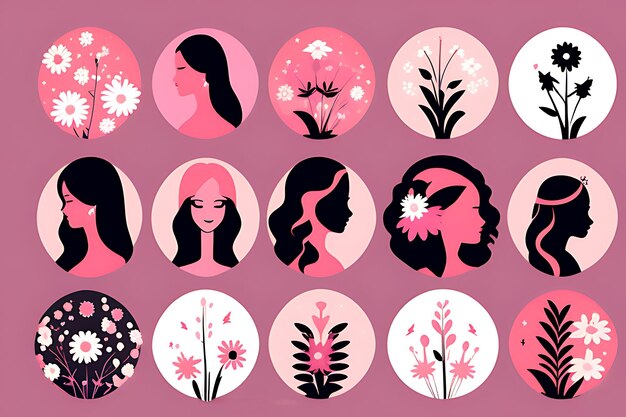 Flowers women illustration for women day