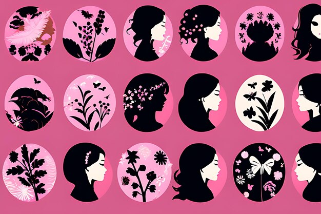 Flowers and women illustration for women day