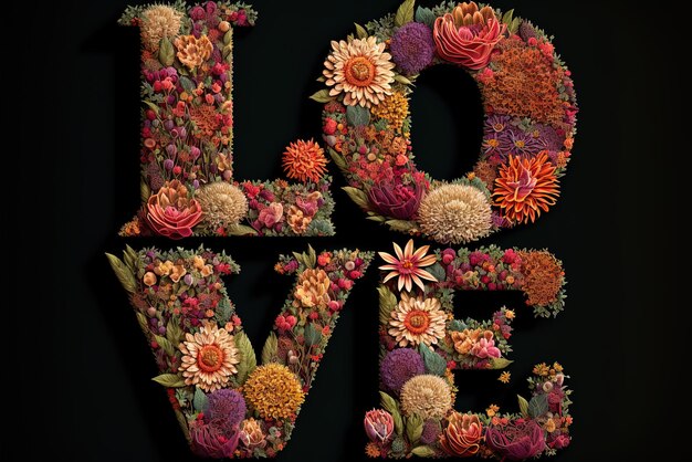 Photo flowershaped message of love