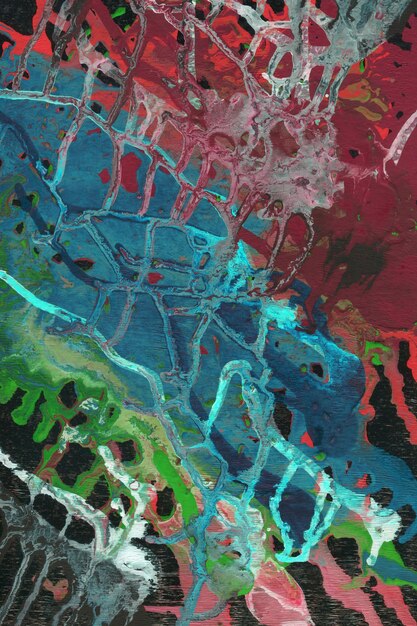 Flowing abstract colorful texture with paint splashes and leaks