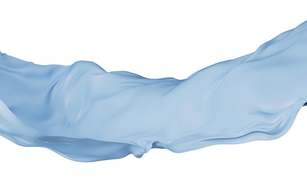 Flowing blauwe doek achtergrond 3D rendering