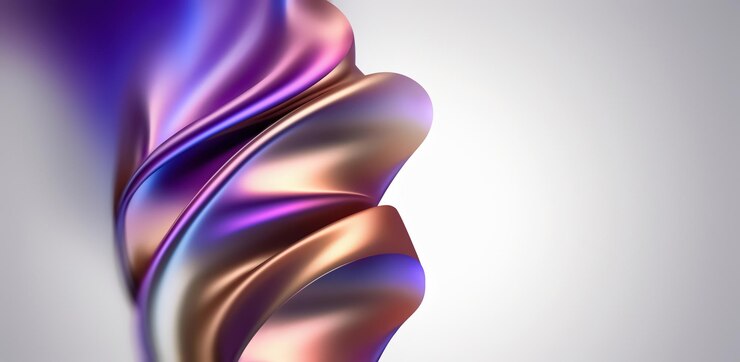 Photo flowing curves in dynamic 3d abstract colors