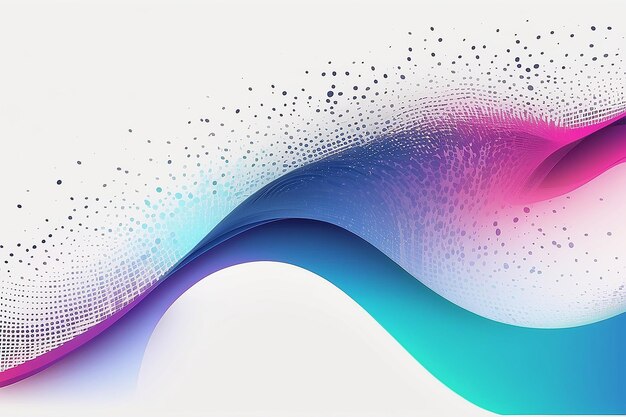 Flowing dots deeltjes golfpatroon halftone gradiënt curve vorm geïsoleerd op witte achtergrond Vector in concept van technologie wetenschap muziek modern
