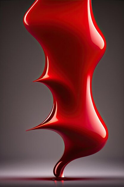 Flowing drop of blood or red paint