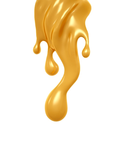 A flowing drop of caramel.