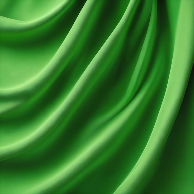 Photo flowing green cloth background texture