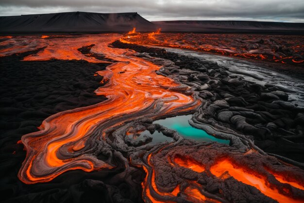 하와이 빅 아일랜드 의 용암 흐름