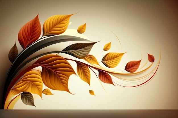 Flowing leaves autumn background
