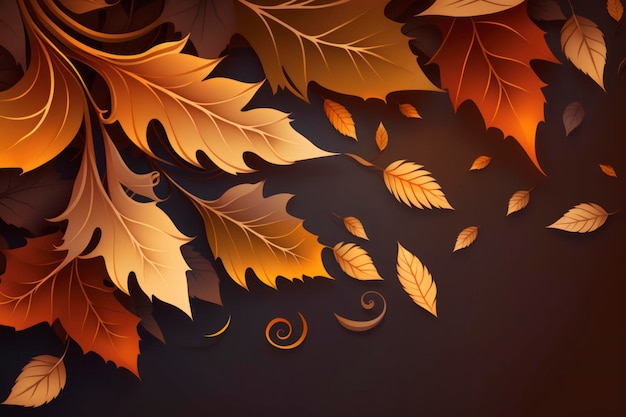 Flowing leaves autumn background