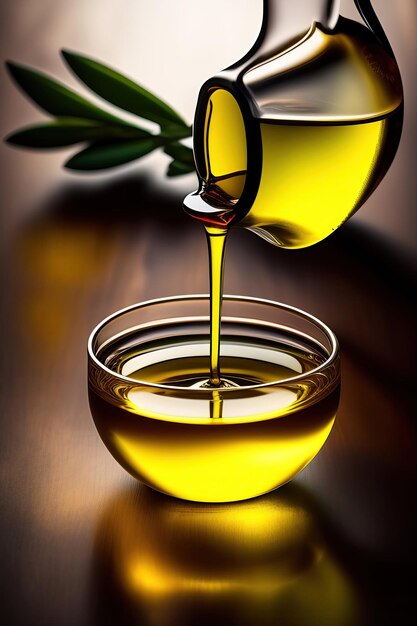 Flowing Olive Oil Closeup