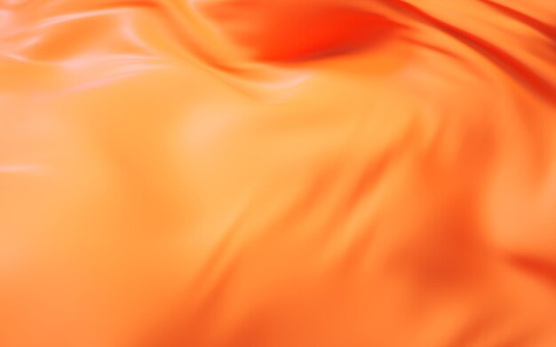 Flowing orange cloth background 3d rendering