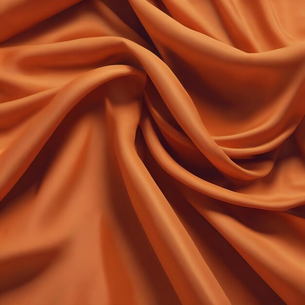 Flowing orange cloth background 3d rendering